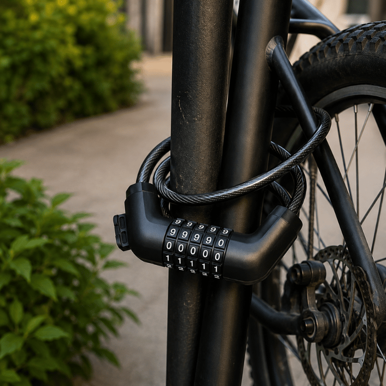 Cadeado Para Bicicleta Com Segredo De 9 Dígitos Cabo De Aço Revestido