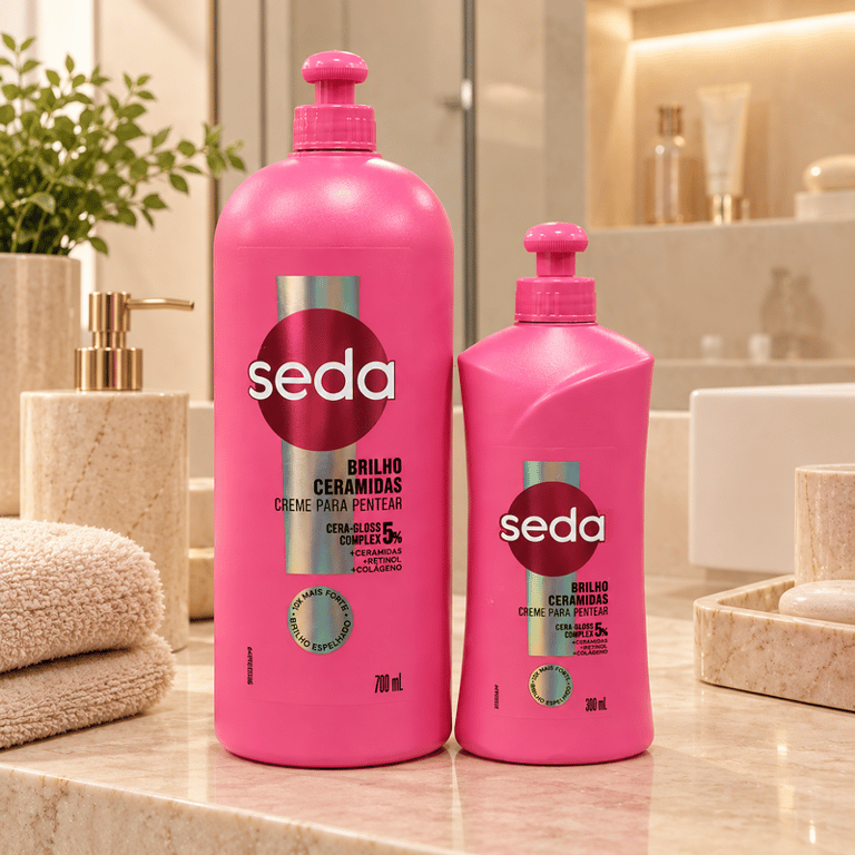 Creme Para Pentear Brilho Ceramidas 5% Cera-Gloss Complex Seda