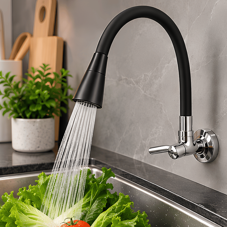 Torneira De Cozinha Gourmet Flexível Com Bico Multifuncional E Jato Regulável