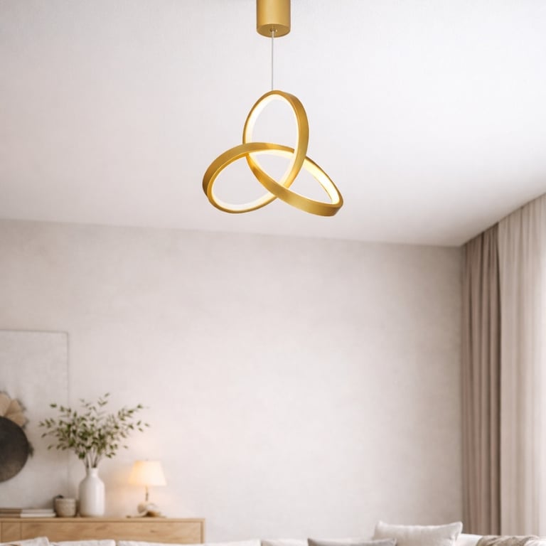 Pendente LED Dourado de Teto