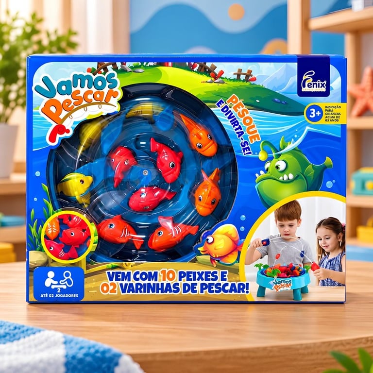 Jogo De Pescaria Infantil Com 10 Peixinhos