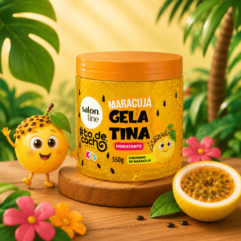 Gelatina Capilar Hidratante Maracujá #todecacho Kids Salon Line 550g