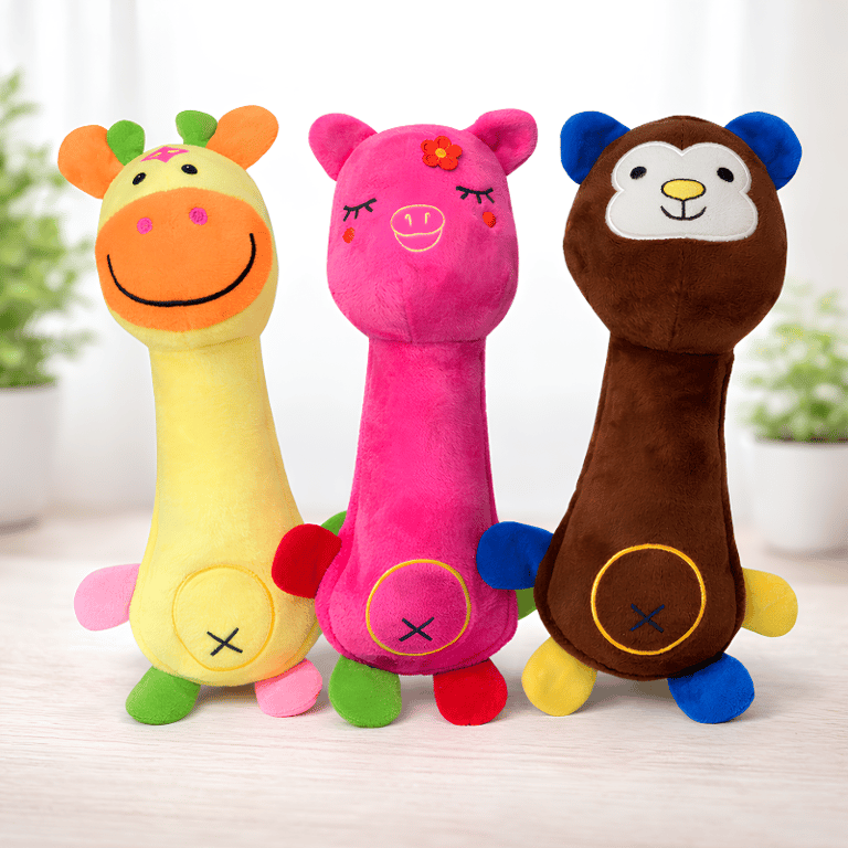 Brinquedos Mordedores De Pelúcia Com Apito Para Pets