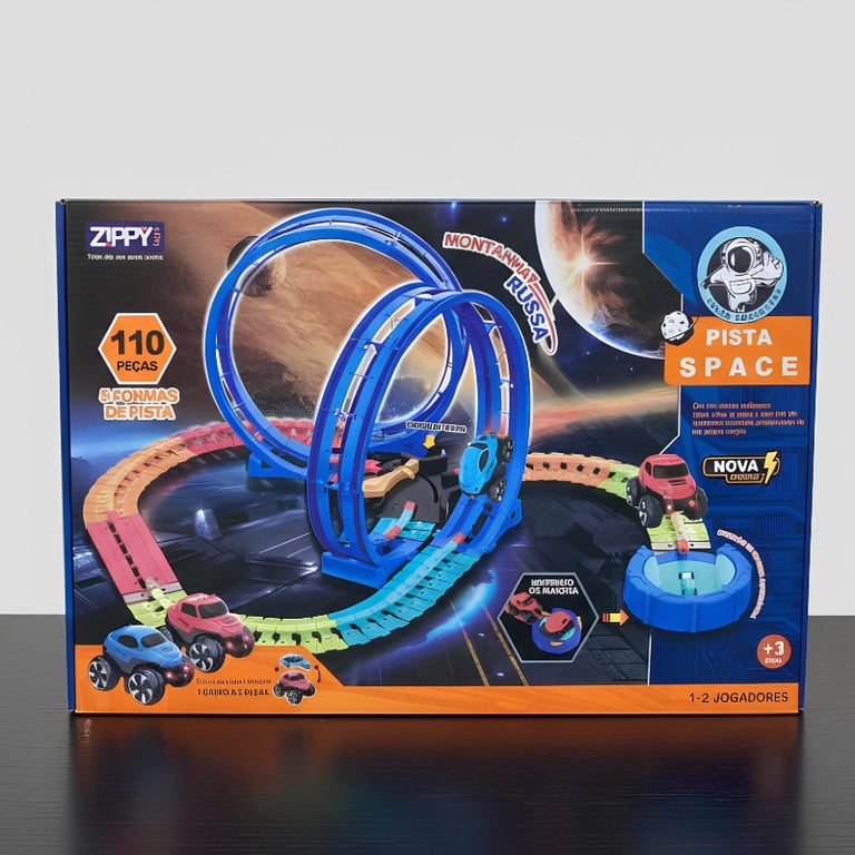 Pista Space Adventure Montanha Russa 110 Peças  Zippy Toys