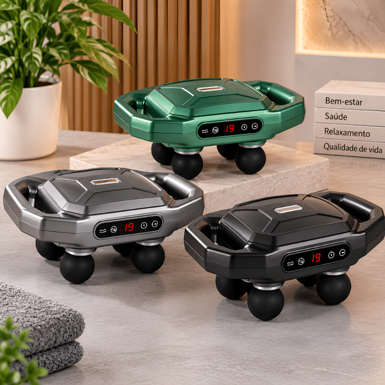 Massageador Multifuncional Portátil Com Quatro Esferas De Massagem Bateria Recarregável