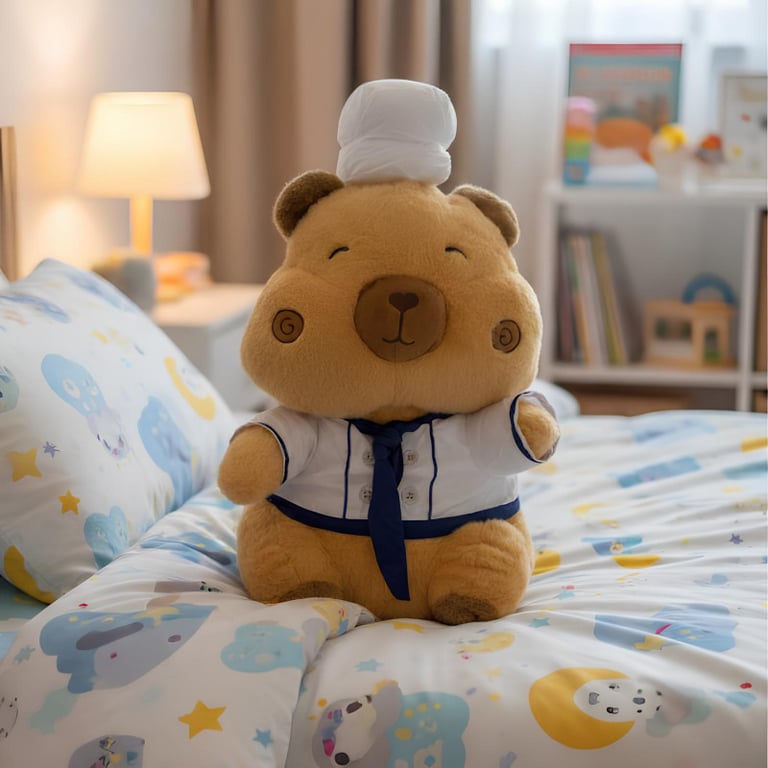 Brinquedo Capivara De Pelúcia Chefe De Cozinha