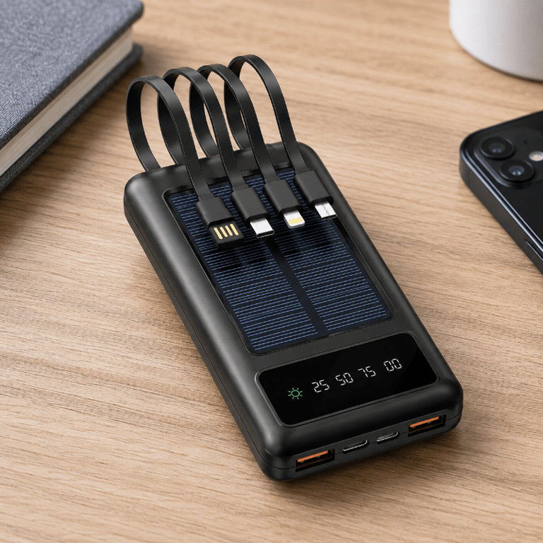 Carregador Portátil Multifuncional 4 Cabos Para Celular E Dispositivos Power Bank 20000mAh