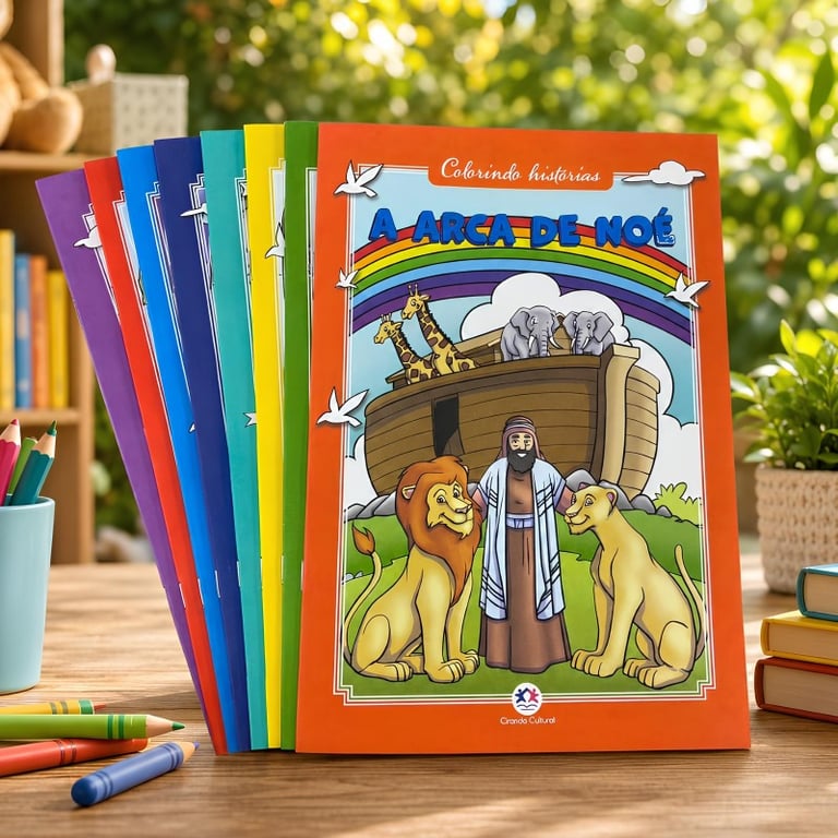 Kit Histórias Bíblicas Com 8 Livrinhos Para Colorir