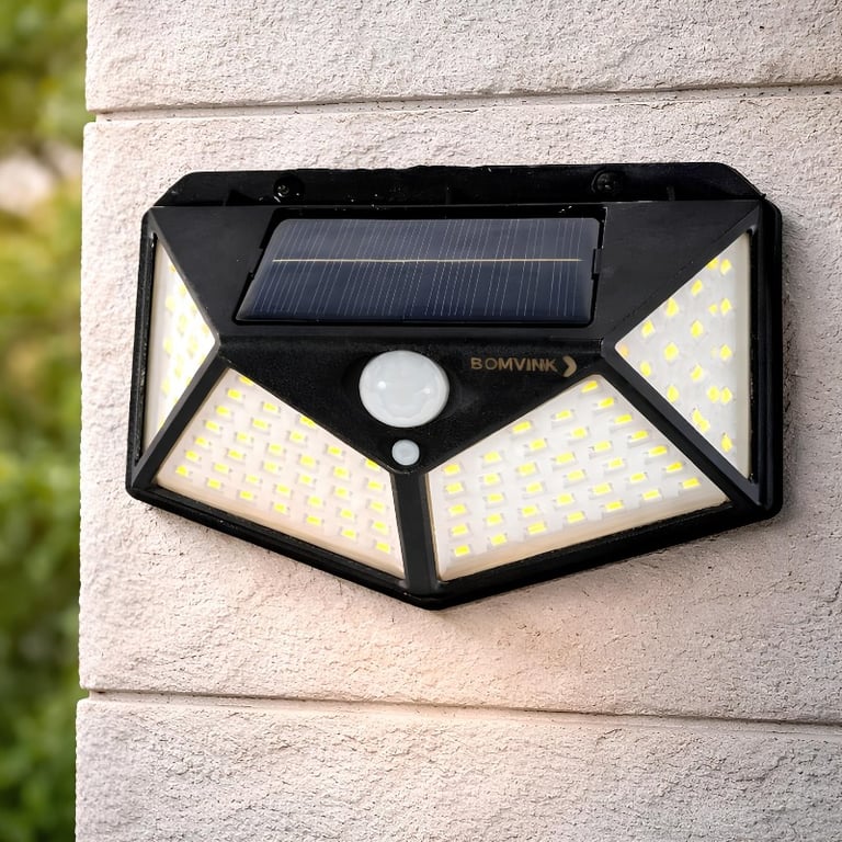 Arandela Solar De Parede LED Com Sensor De Movimento  Iluminação Externa
