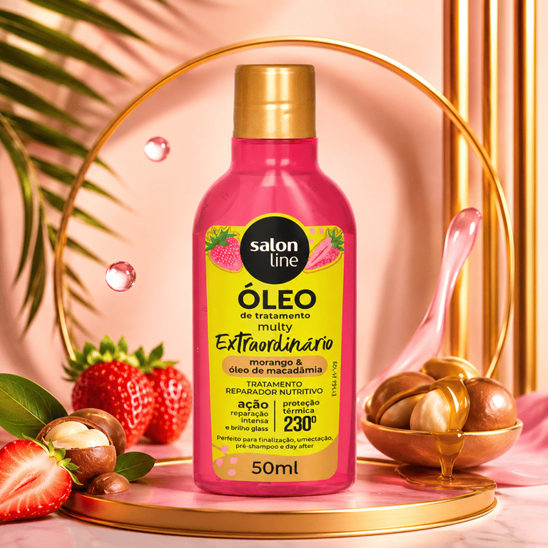 Óleo de Tratamento Multy Extraordinário Morango & Óleo de Macadâmia Salon Line 50ml