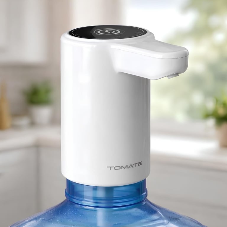 Bomba Elétrica Para Galão De Água Recarregável USB Botão Touch Universal Branca