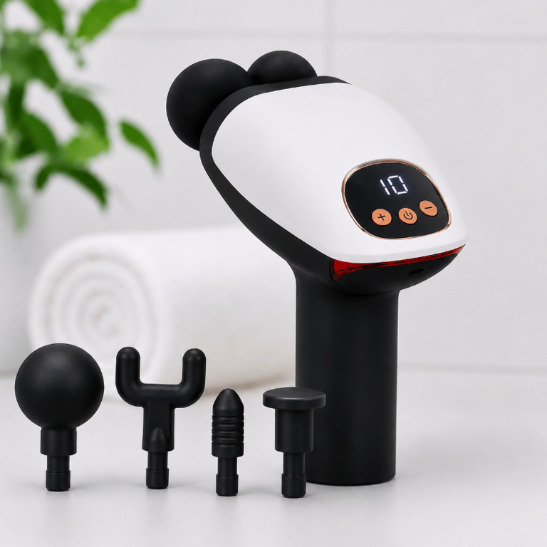 Massageador Elétrico Portátil Com 8 Cabeçotes Ajustáveis E Bateria Recarregável