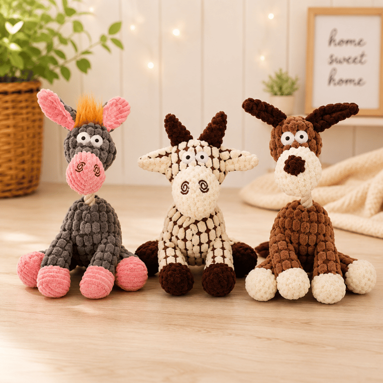 Brinquedo Pelúcia Burrinho Para Pets Macio Divertido