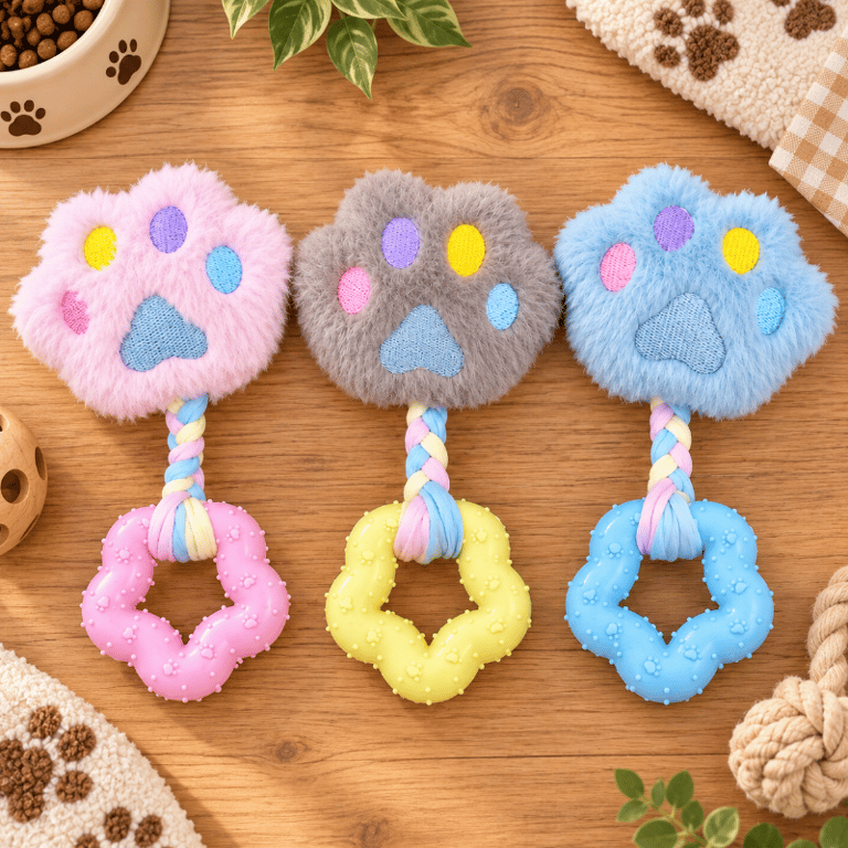 Brinquedo Mordedor Patinha Com Corda Para Pets