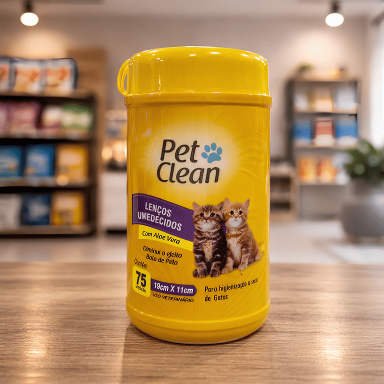 Lenços Umedecidos Para Higiene De Gatos