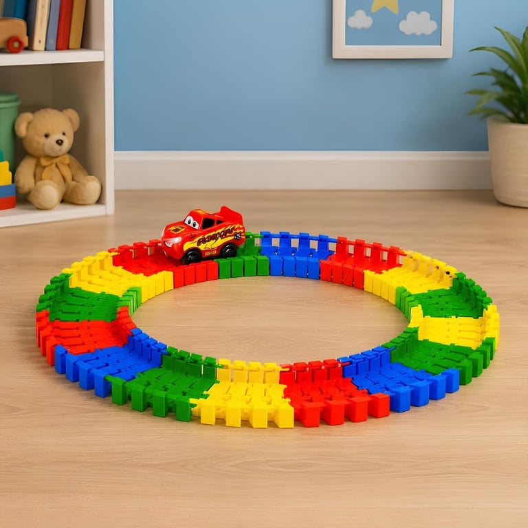 Pista De Carrinho Flexível Monta E Desmonta 56 Peças