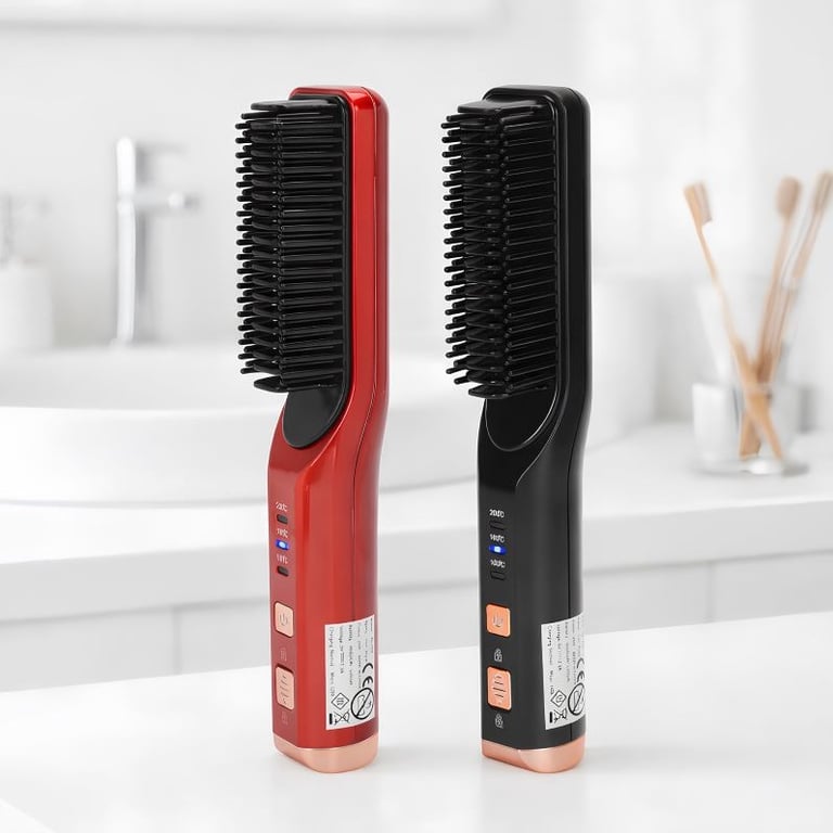 Escova Alisadora Sem Fio Recarregável 4000mAh USB-C 3 Temperaturas