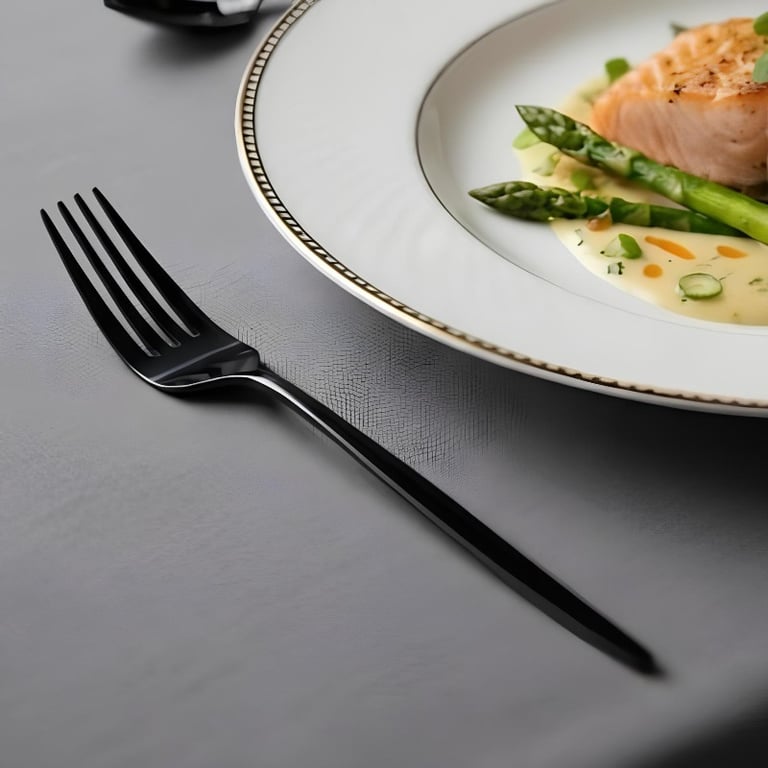 Kit Garfos de Mesa em Aço Inoxidável 6 Unidades