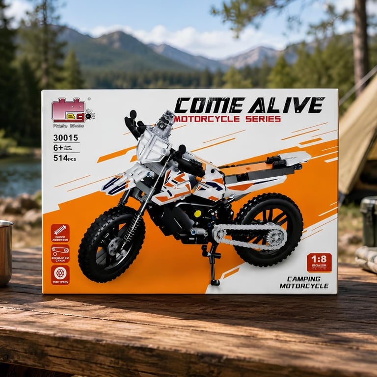 Blocos De Montar Moto Off Road 514 Peças Escala 1:8