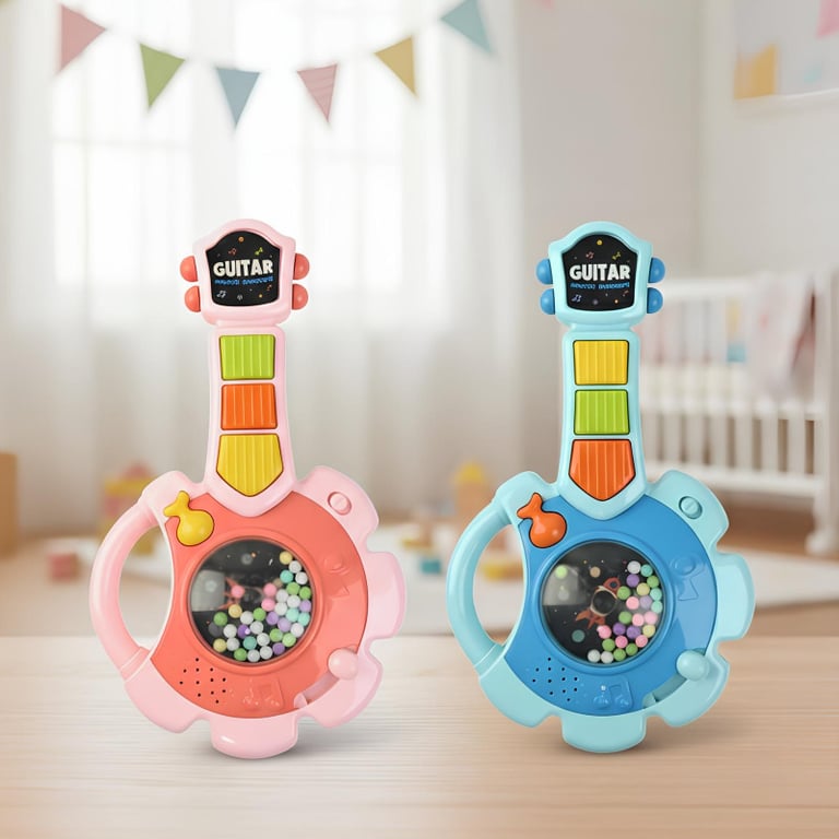 Super Guitarra Musical Infantil Com Chocalho Colorido