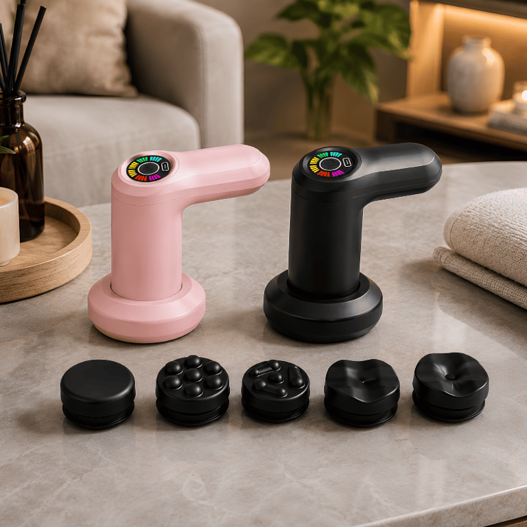 Massageador Elétrico Portátil Percussivo Com Ponteiras Para Relaxamento Muscular