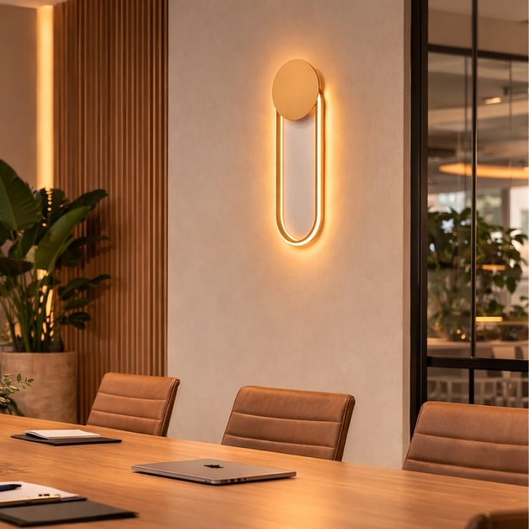 Arandela LED 3000K 16W 46CM Acrílico Metal Dourado