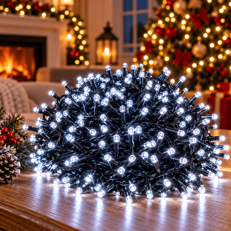 Pisca Pisca Strobo 20M 900 LEDs Branco Frio Bivolt Para Decoração Natalina