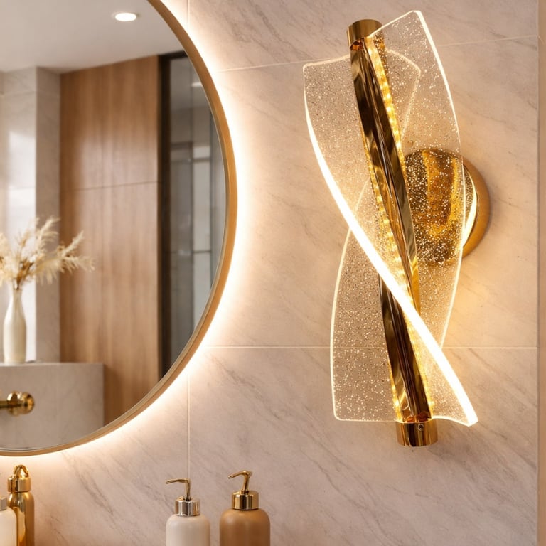 Arandela LED 18W Luz Quente Dourada