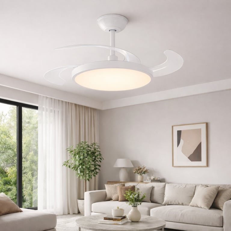 Ventilador de Teto Retrátil Branco