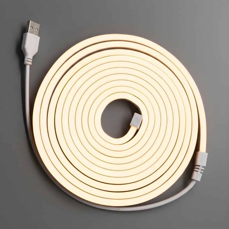 Fita Led Mangueira Branco Quente USB 3M