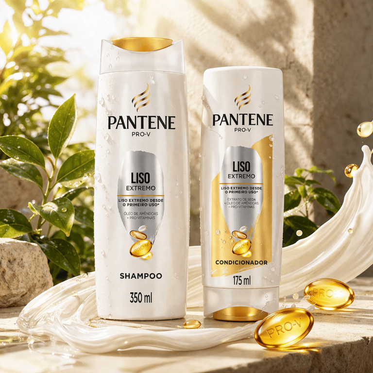 Kit Shampoo e Condicionador Pantene Liso Extremo