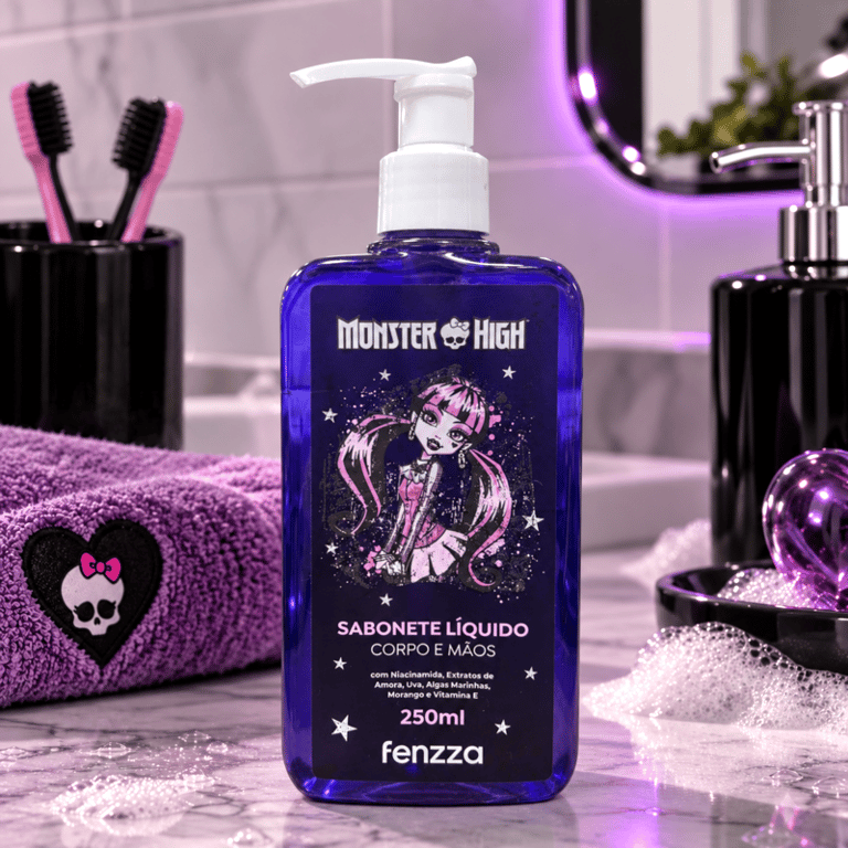 Sabonete Líquido Corpo e Mãos Monster High Fenzza 250ml