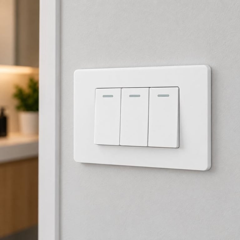 Interruptor De Parede Triplo 3 Teclas Com Placa Branco