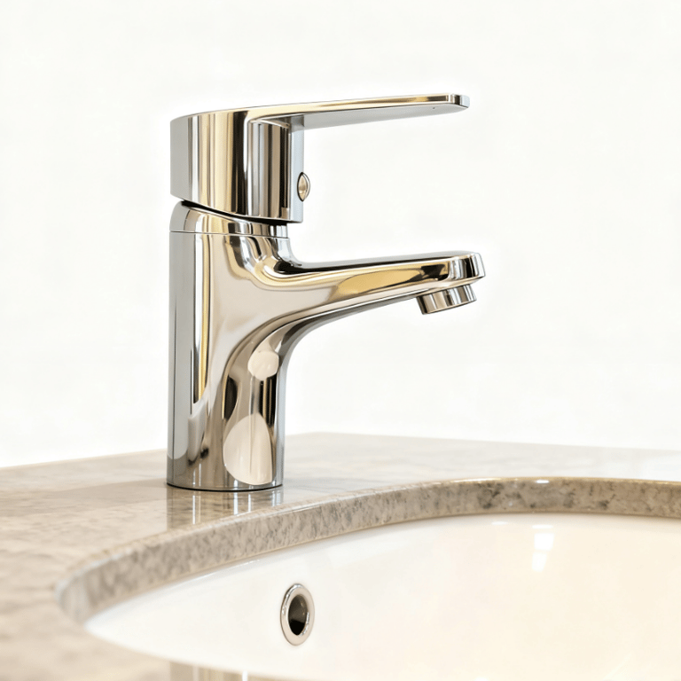 Torneira Com Misturador Monocomando Para Banheiro Metal Cromado Design Moderno