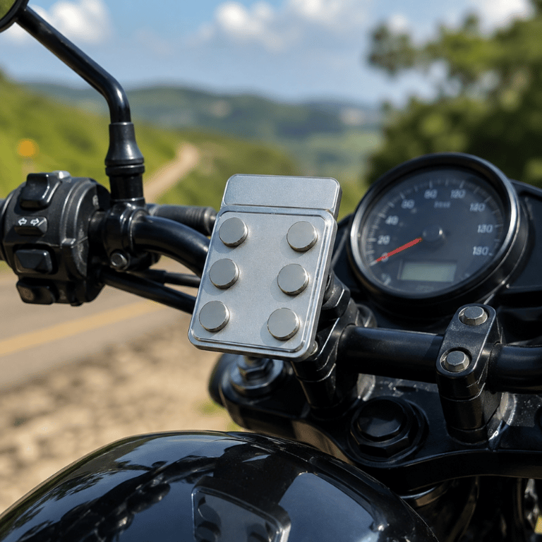 Suporte Magnético Para Celular Moto Motocicleta Fixação Segura Com 6 Ímãs Antivibração Adesivo Para Smartphone Acessório Prático Para Motociclistas