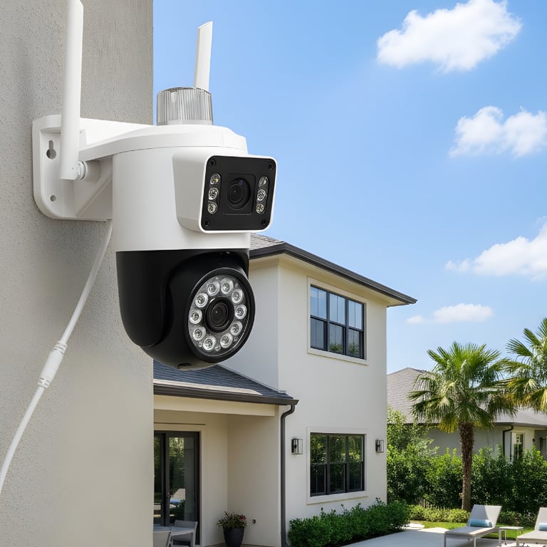 Câmera Dupla Externa Com Alarme Sensor de Movimento
