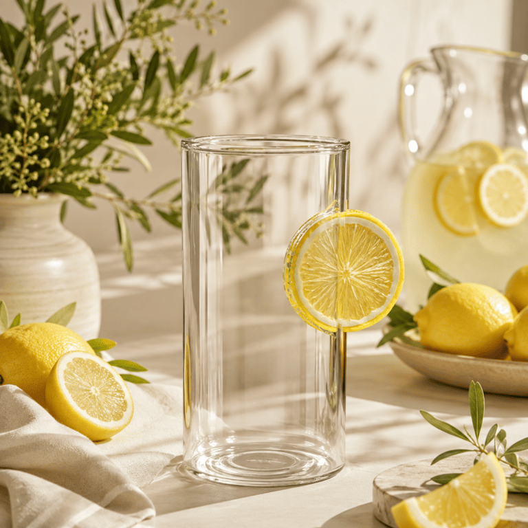 Copo de Vidro com Detalhe de Limão Siciliano 450 ml