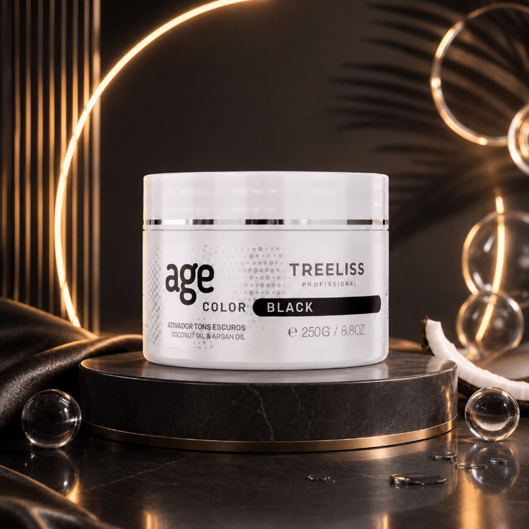 Máscara Matizadora Ativador De Tons Escuros Age Color Black Treeliss 250g