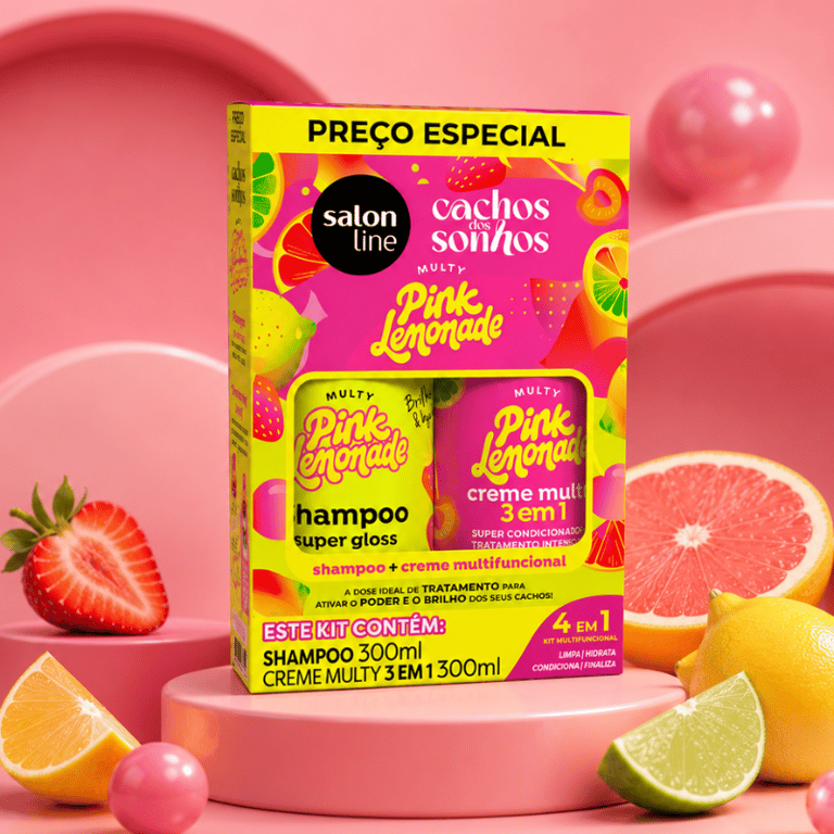 Kit Shampoo e Creme Multifuncional Pink Lemonade Salon Line 300ml