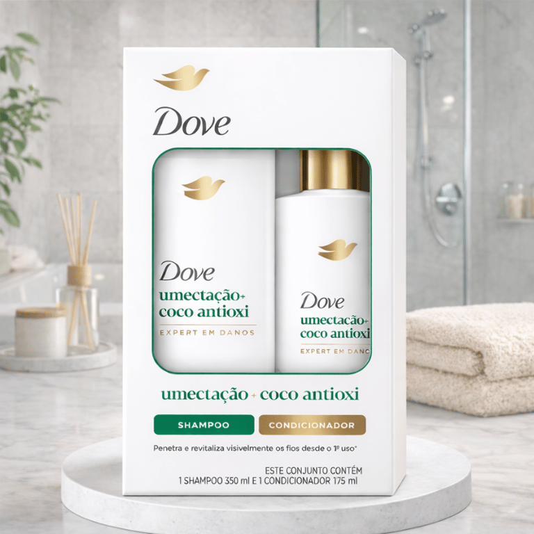 Kit Shampoo 350ml e Condicionador 175ml Dove Umectação + Coco Antioxi