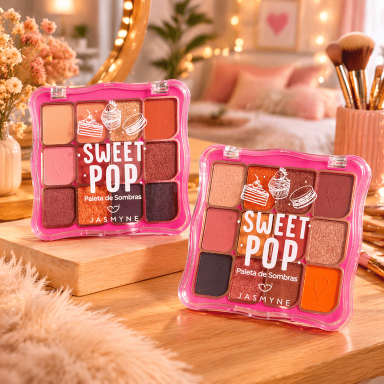 Paleta de Sombras 12 Cores Sweet Pop Jasmyne 14,4g