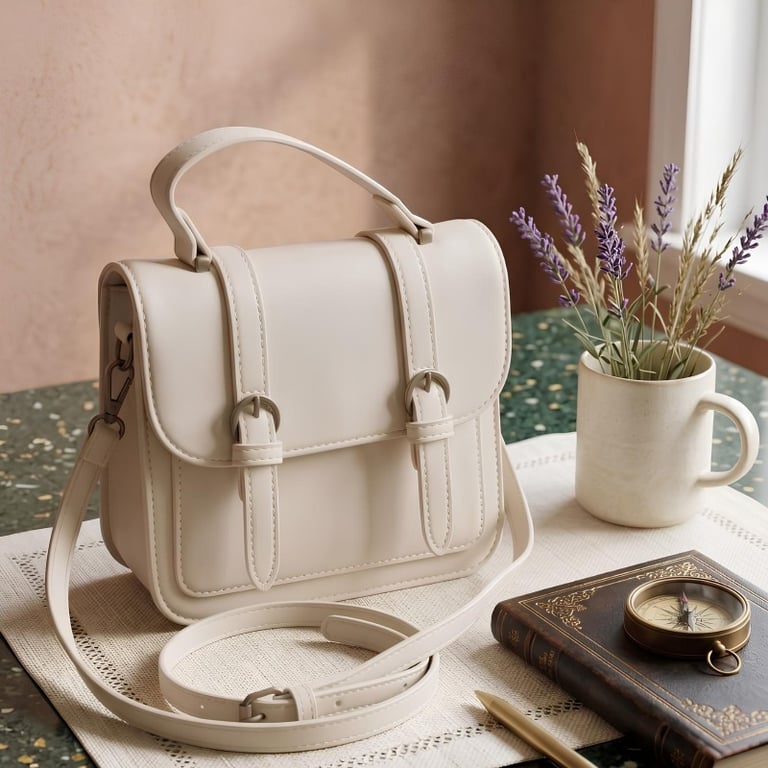 Bolsa Satchel Estruturada com Inspiração Retro