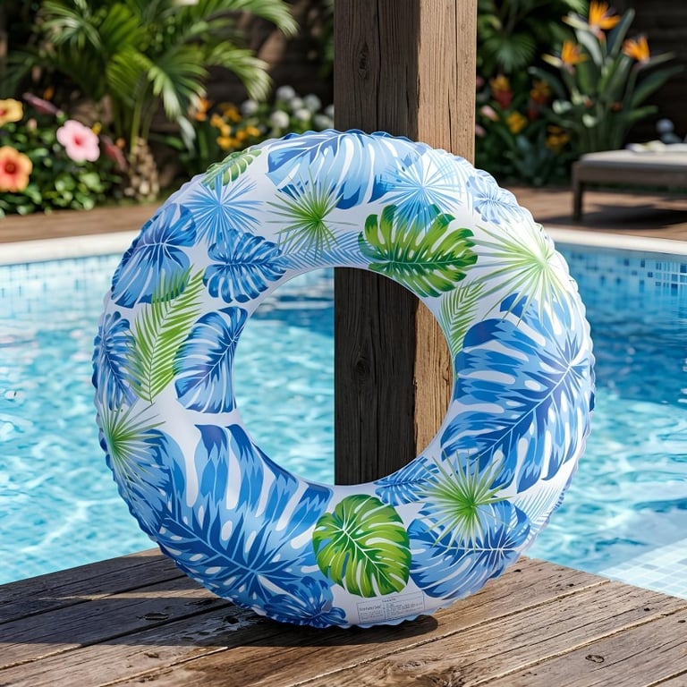 Boia de Piscina Inflável 120cm Estampa Tropical Leaf Luxo