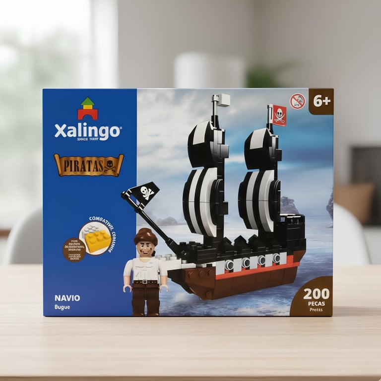 Blocos De Montar Navio Piratas 200 Peças
