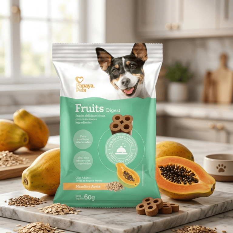 Petisco Natural Digestivo Manga E Aveia Para Cães 