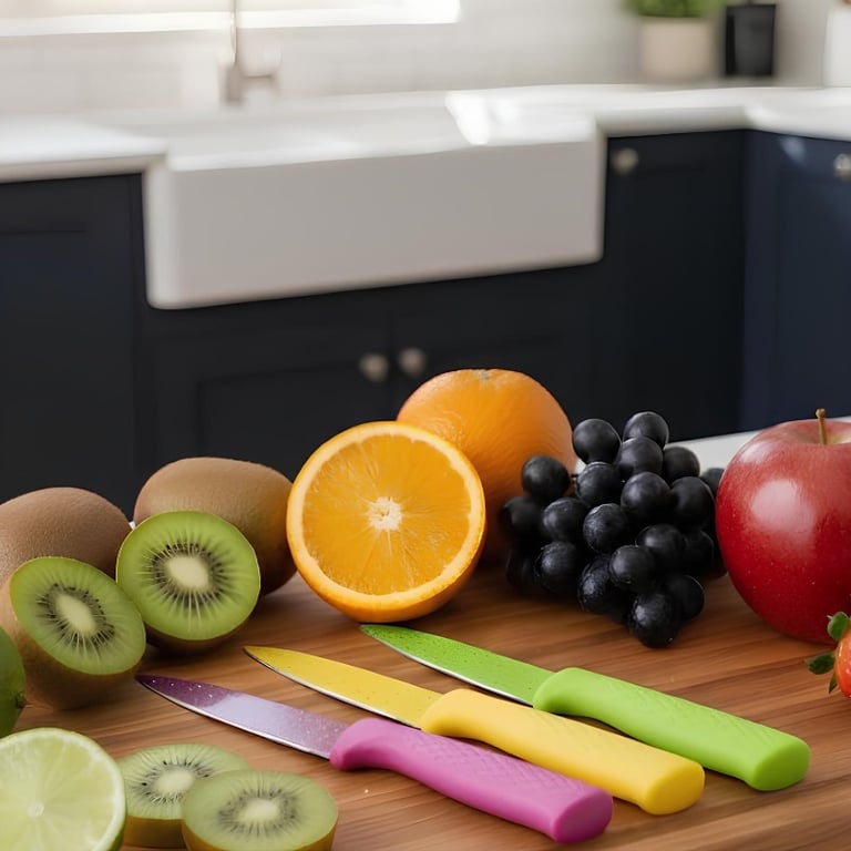 Kit De Facas Coloridas Para Frutas