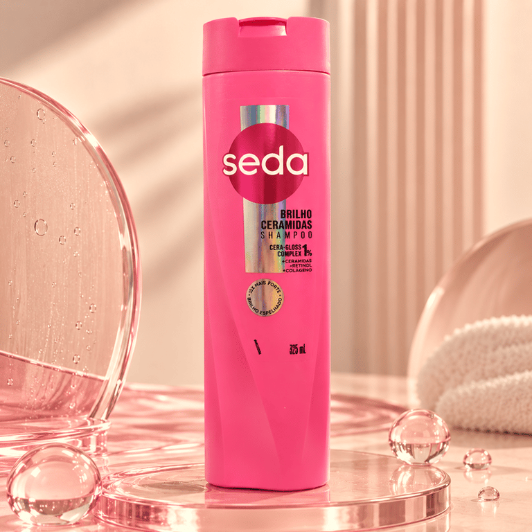 Shampoo Brilho Ceramidas 1% Cera-Gloss Complex Seda 325ml