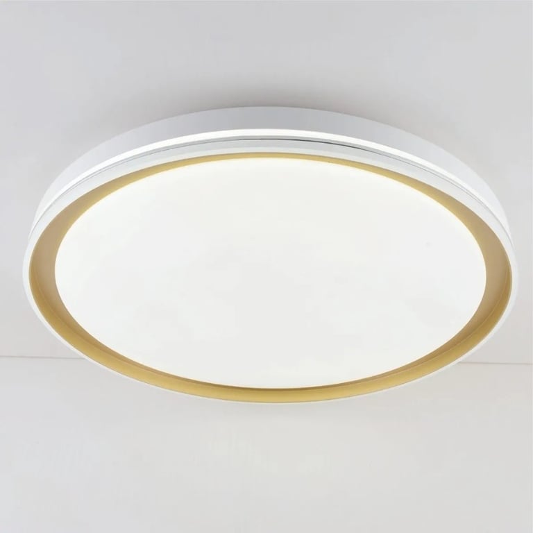Plafon Led Multicolor Branco com Dourado 18W