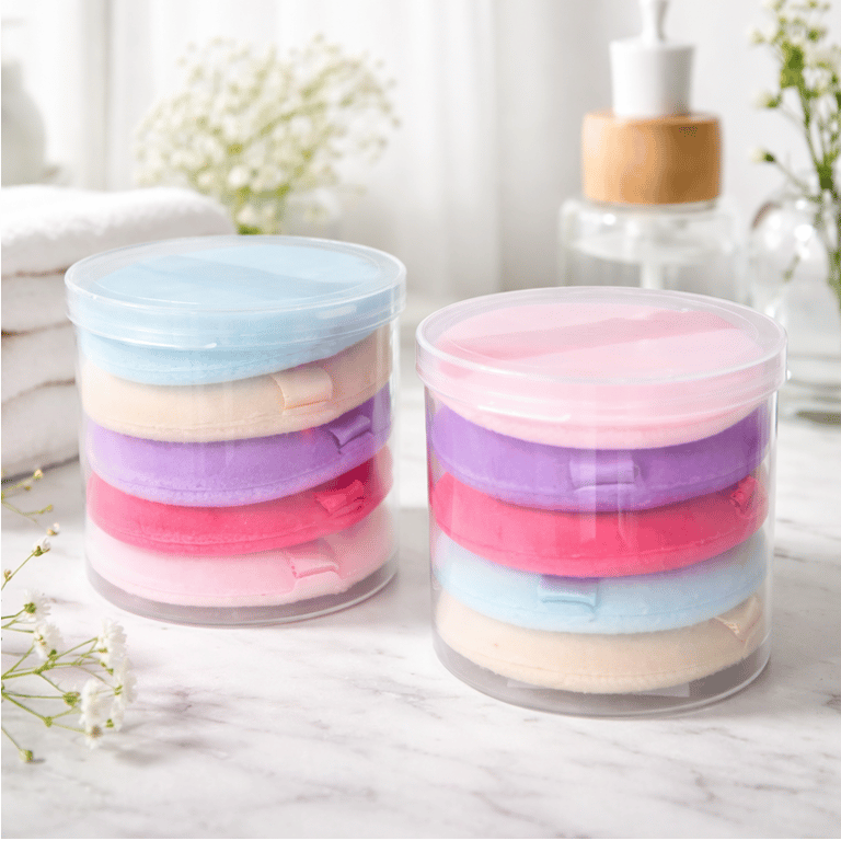 Kit 5 Esponjas De Pó Aveludadas Com Estojo Cores Sortidas