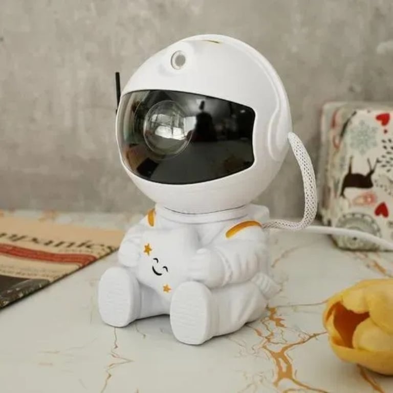 Mini Luminária Robozinho Projetor Astronauta Luz Nebulosa
